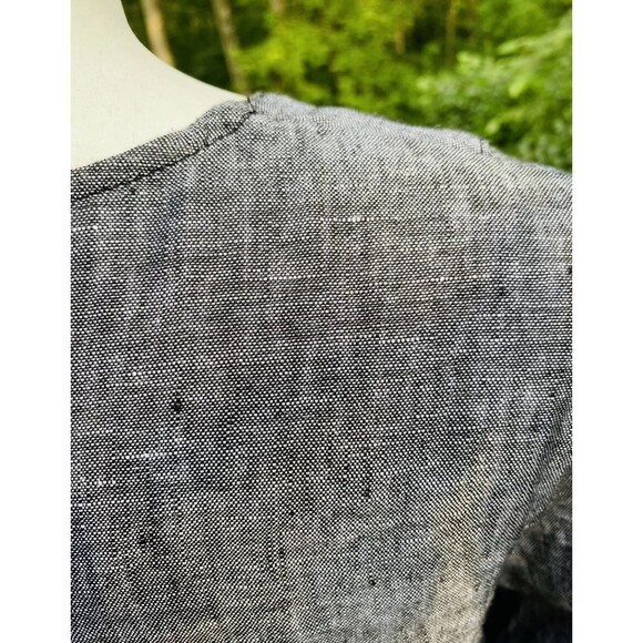 JM Collection Linen Tunic L Black White Embroidered 3/4 Sleeve Resort Boho - Picture 5 of 9